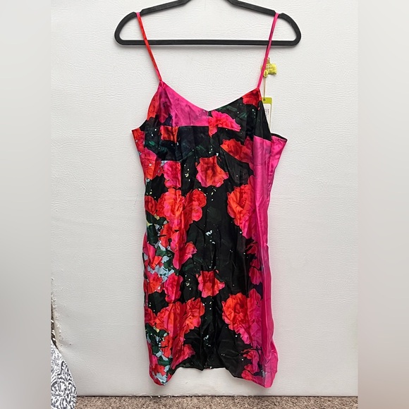 Tracy Reese Dresses & Skirts - Tracy Reese Anthropologie Red Floral Silk Slip Mini Dress NWT Large